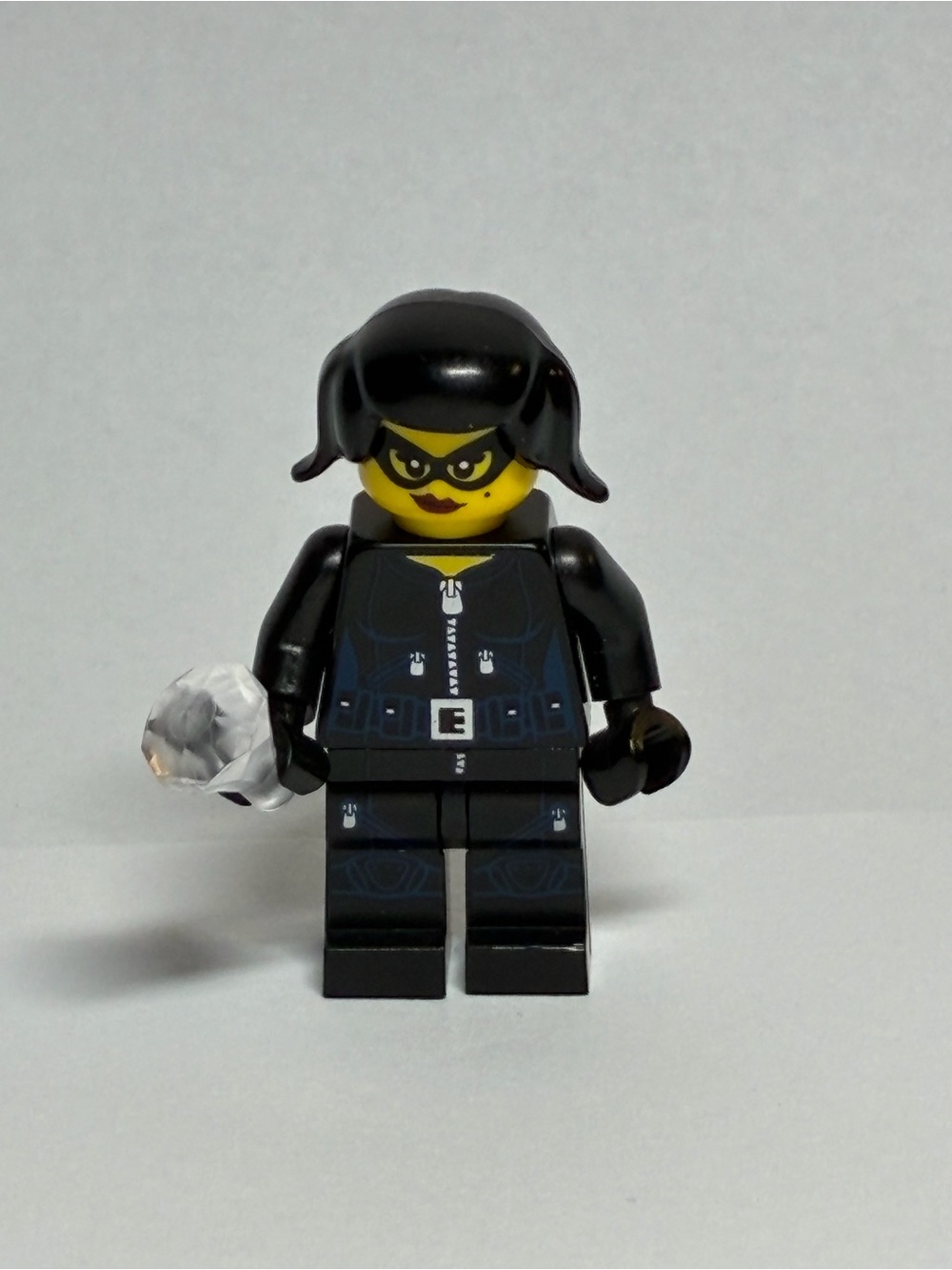 Lego Black Female Thief Minifigure with Clear Gem